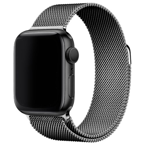 фото Металлический ремешок для часов apple watch ( вотч) series 1-6 42-44 mm миланская петля (milanese loop) графит pastila