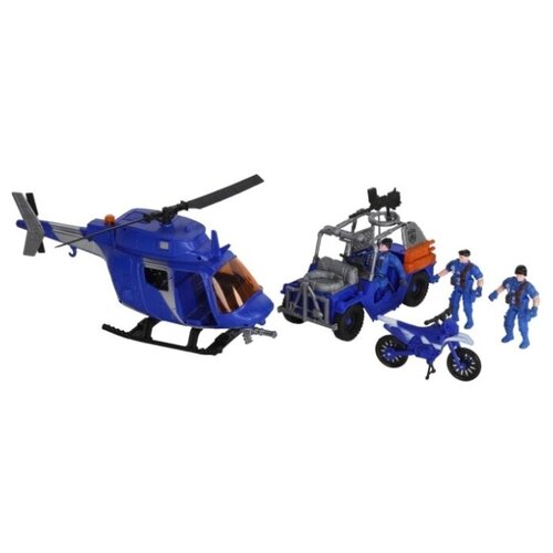 фото Игровой набор для детей "спасатели", вертолет с машинкой и мотоциклом, с солдатиками, в/к 50.5/12.0/27.5 см компания друзей