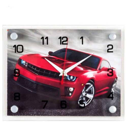 фото Часы настенные "машина красная", 2026-1075 рубин