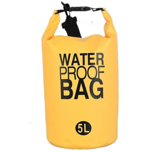 фото Герморюкзак, гермомешок, водонепроницаемый, водоотталкивающий 5 литров, water proof bag, желтый нет бренда