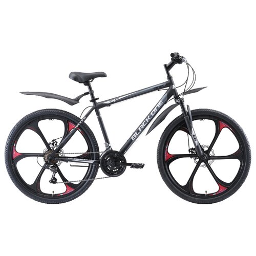 фото Велосипед black one onix 26 d fw серый/черный/красный 2020-2021, (20')(hd00000410)