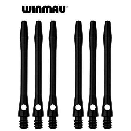 фото 6шт алюминиевых хвостовиков для дротиков дартс winmau black anodised aluminium medium.