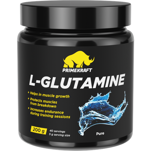 фото Primekraft l-glutamine 100% pure (без вкуса), глютамин, 200 г prime kraft