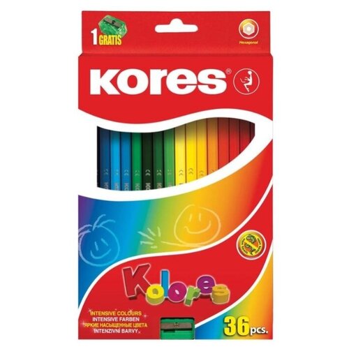 фото Kores карандаши цветные kores 36 цветов с точилкой (128901)