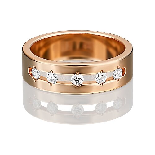фото Платина кольцо из красного золота с бриллиантом 01-1326-00-101-1110-30