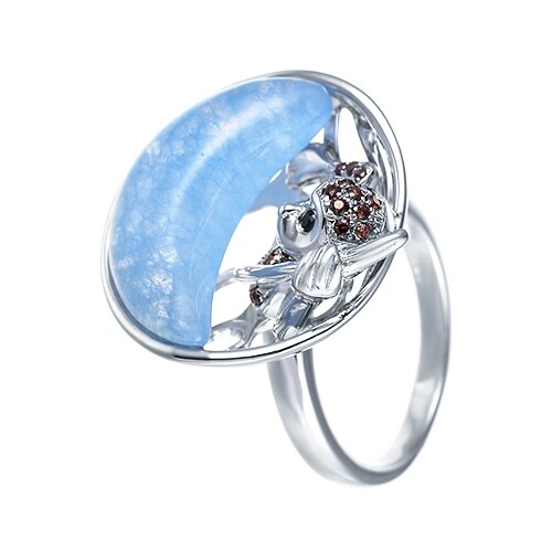фото Element47 кольцо из серебра 925 пробы с жадеитом и кубическим цирконием kr1231_gljd_001_wg, размер 18.75