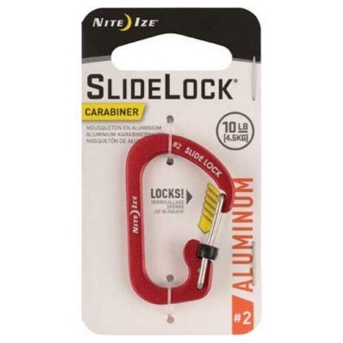 фото Карабин nite ize slidelock carabiner #2 aluminum red