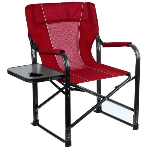 фото Кресло туристическое maclay, стол с подстаканником, 63х47х94 см, цвет красный