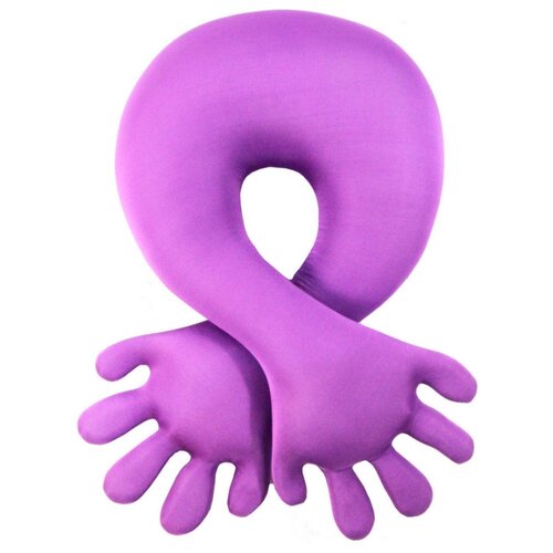 фото Антистрессовая подушка для шеи штучки, к которым тянутся ручки "мужское плечо" фиолетовая