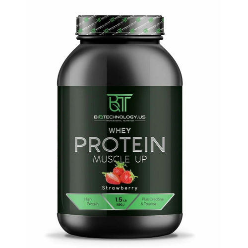 фото Biotechnology.us whey protein muscle up 0.68кг (клубника) протеин сывороточный, протеиновый коктейль