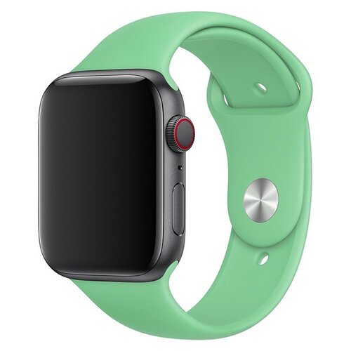 фото Силиконовый ремешок для часов apple watch series 1-6 и вотч se 42-44 mm / спортивный ремешок (sport band) мятный life style