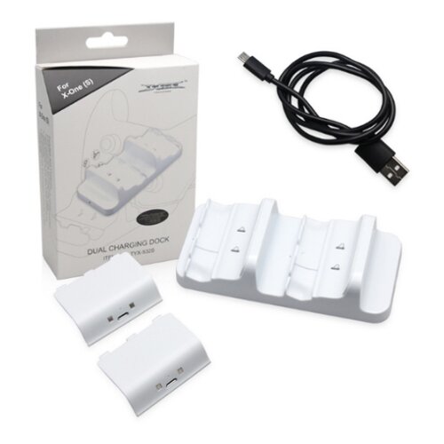 фото Зарядное устройство dobe tyx-532s/x dual charging stantion + battery pack 600mah white для xbox one s