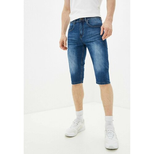 фото Бриджи velocity джинсовые, средняя посадка, карманы, размер 33, синий