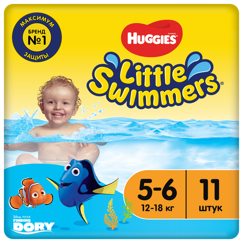 фото Huggies трусики-подгузники для плавания little swimmers 5-6 (12-18 кг) 11 шт.