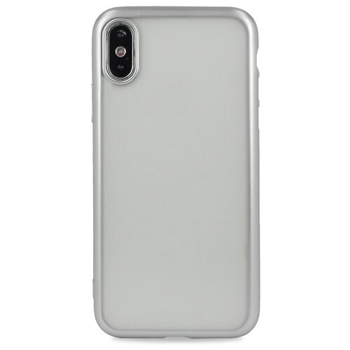 фото Матовый силиконовый чехол для аpple iphone xs max / прозрачный чехол с бампером на эпл айфон хс макс (серебро) pastila