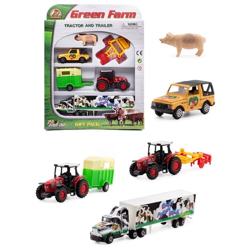 фото Детский металлический набор serinity toys, ферма с красным трактором