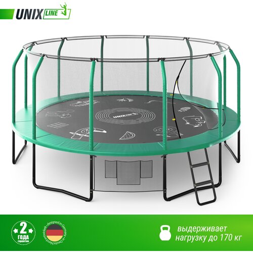 фото Каркасный батут unix line 16ft supreme game (без нижней сетки) 488х488х269 см , green