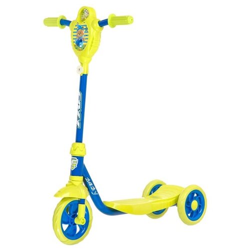 фото Самокат foxx baby с пластиковой платформой и eva колесами 115мм, лимонно-синий