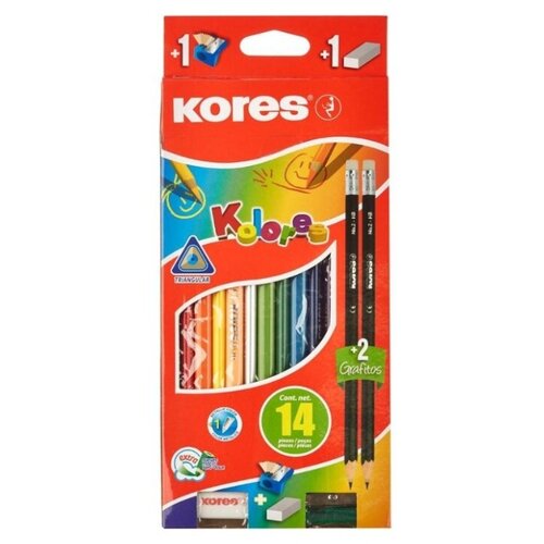 фото Kores карандаши цветные 12 цветов с точилкой и ластиком (1013664)