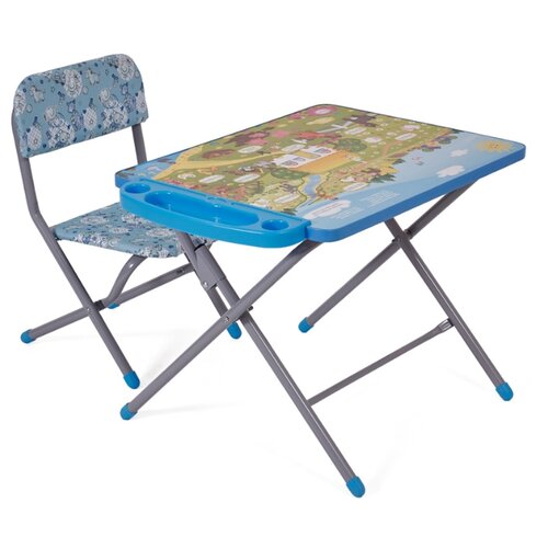 фото Комплект фея стол + стул досуг №101 веселая ферма 60x45 см голубой