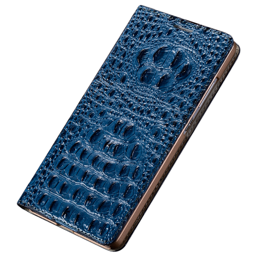фото Чехол-книжка mypads premium для xiaomi mi 4s из натуральной кожи с объёмным 3d рельефом спинки кожи крокодила роскошный эксклюзивный синий