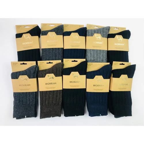 фото Мужские носки morrah, 10 пар, классические, утепленные, на новый год, размер 41-47, коричневый, черный