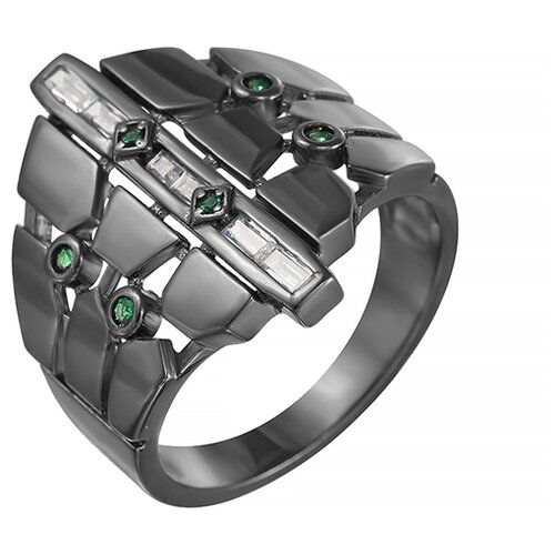фото Element47 широкое ювелирное кольцо из серебра 925 пробы с кубическим цирконием sr29840-bh_ko_001_blk, размер 18