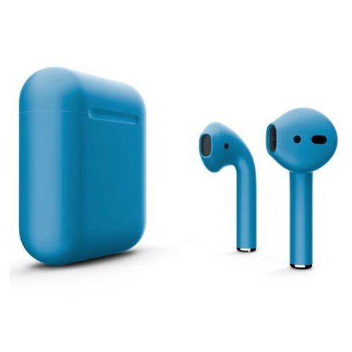 фото Беспроводные наушники apple airpods 2 color (без беспроводной зарядки чехла), матовый голубой