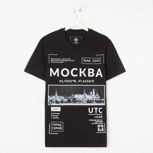 фото Nobrand мужская футболка "московские координаты" (размер 48)