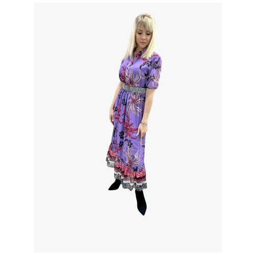 фото Платье полуприлегающее, макси, размер 42, фиолетовый lvica shop