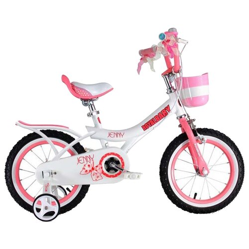 фото Детский велосипед royal baby rb14g-4 princess jenny girl steel 14 белый-розовый (требует финальной сборки)