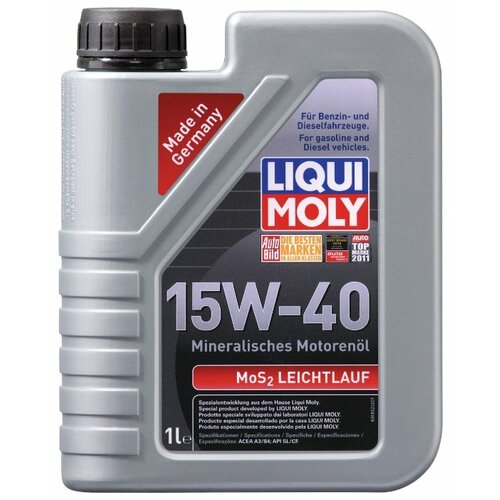 фото Минеральное моторное масло liqui moly mos2 leichtlauf 15w-40, 5 л