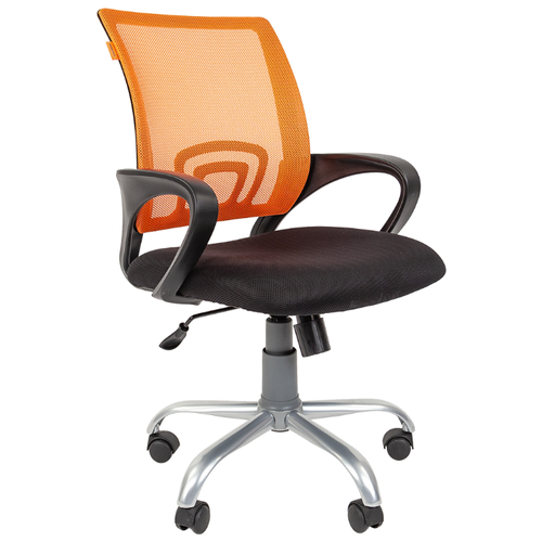 фото Компьютерное кресло Chairman 696 Silver офисное, обивка: текстиль, цвет: черный TW-11/оранжевый