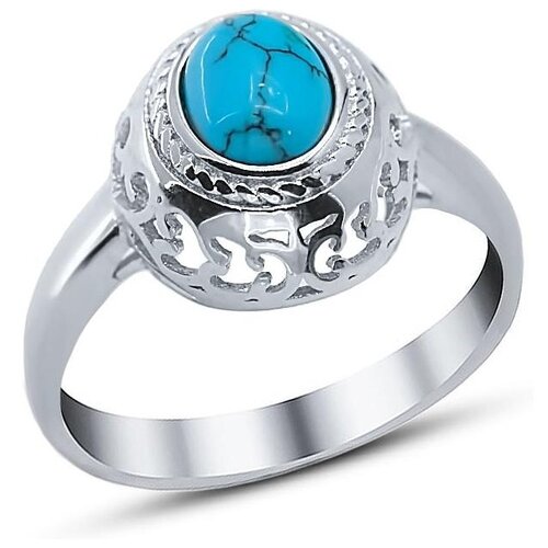 фото Silver wings кольцо с бирюзой из серебра 21set10724-113, размер 17
