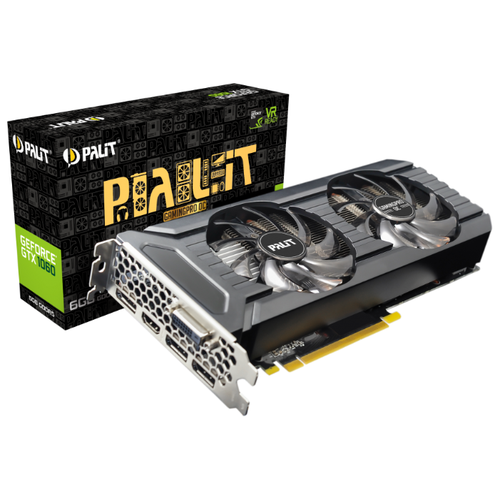 фото Видеокарта palit geforce gtx 1060 1531mhz pci-e 3.0 6144mb 8000mhz 192 bit dvi hdmi hdcp gamingpro oc retail