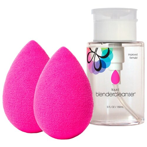 фото Набор спонжей beautyblender two.bb.clean с очищающим гелем, 2 шт. розовый