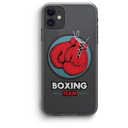 фото Чехол для iphone 11 "boxing team", прозрачный exsport