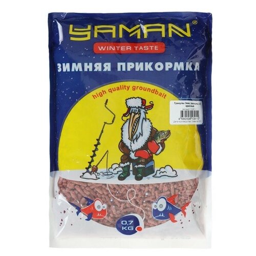 фото Yaman прикормка yaman winter taste гранулы 3мм, зимняя, мотыль, цвет красный, 700 г