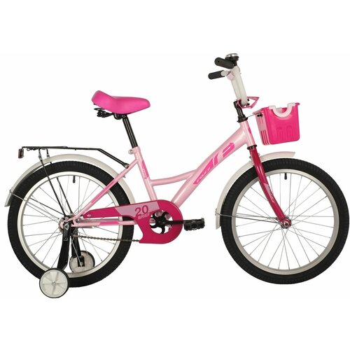 фото Велосипед foxx 20" brief розовый, сталь, тормоз нож, крылья, багажник, перед.корзина