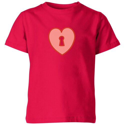 фото Детская футболка «сердце замок» (140, темно-розовый) us basic