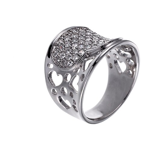 фото Element47 широкое ювелирное кольцо из серебра 925 пробы с кубическим цирконием куб.цир115r_001_wg, размер 17