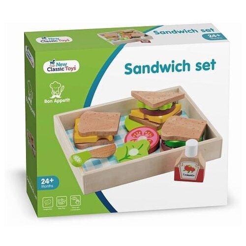 фото Сандвичи набор игрушечный деревянный из серии bon appetit для детей от 2 лет new classic toys