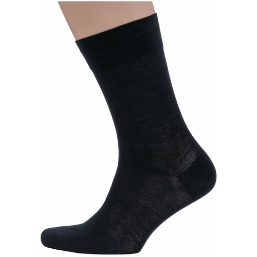 фото Мужские носки из 100% микромодала grinston socks (pingons) черные, размер 27