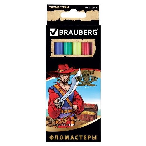 фото Brauberg набор фломастеров корсары, 6 шт. (150563)