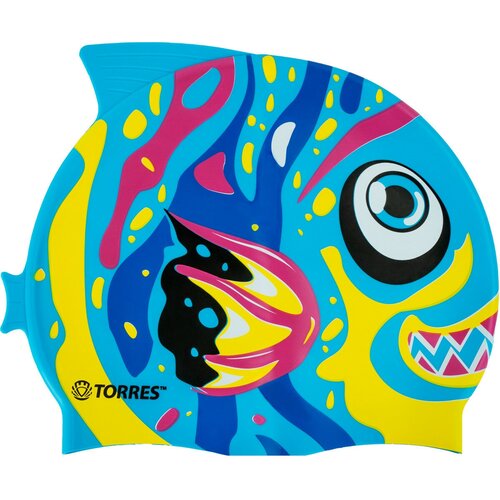 фото Шапочка для плавания детская torres junior, sw-12206af, голубой, силикон