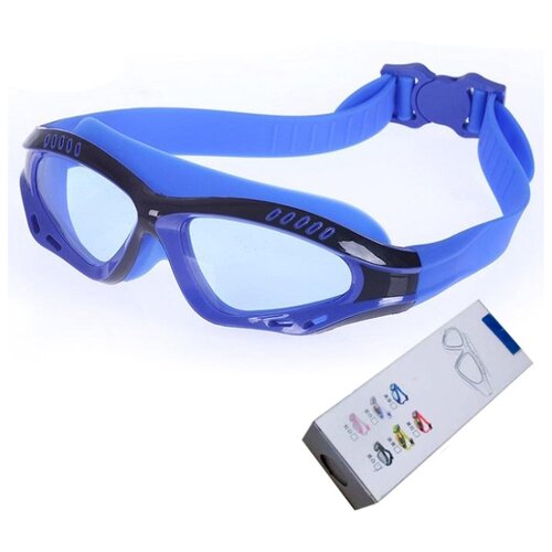 фото R18013 очки-маска для плавания с берушами (сине/черные) hawk