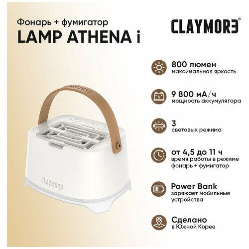 фото Фонарь кемпинговый противомоскитный claymore lamp athena i цв. white