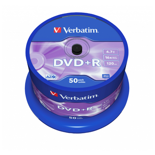 фото Verbatim диски dvd+r 4.7gb verbatim 16x 50 шт cake box <43550>