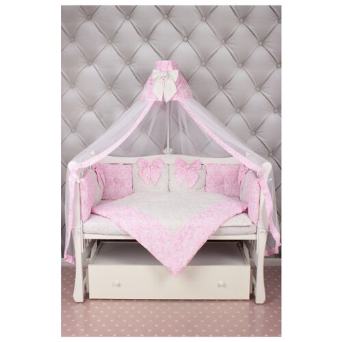 фото Amarobaby комплект в кроватку Premium Элит (7 предметов) розовый