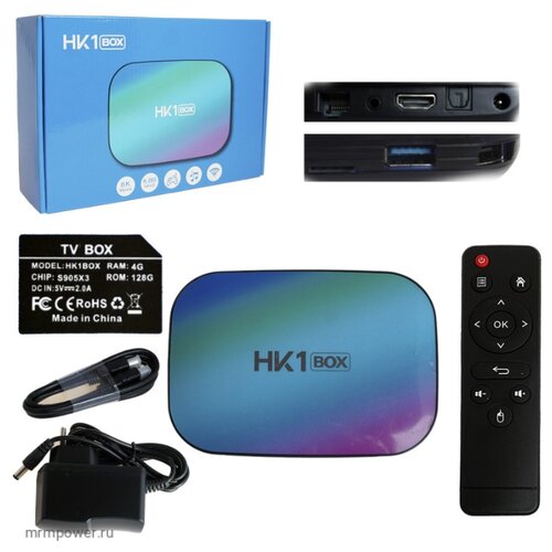 Медиа-приставка HK1 Box - 4Gb/32Gb Android 9,0 Медиаплеер Smart tv IPTV OTT приставка 4K HD H.265 медиаплеер smart tv a95x z2 4 32gb черный